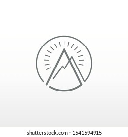Mountains logo design. Creative nature logo/icon sign created by a line. Vector image.