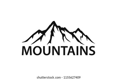 Mountain Logo Silhouette Black Color Stock Vector (Royalty Free) 1017549154