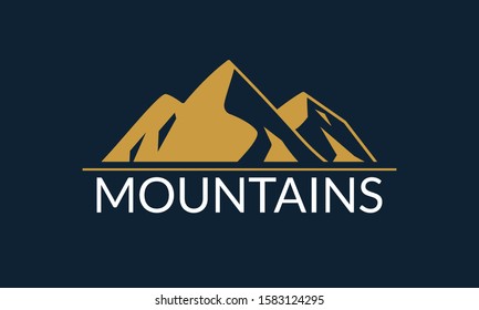 Mountains logo design. Mountain silhouette. Vector illustration.  