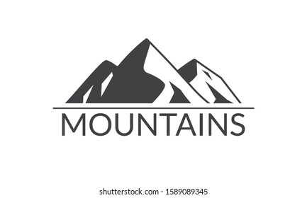 Mountains logo design. Mountain silhouette. Vector illustration.  