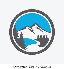 Icono de la plantilla de diseño del logotipo de las montañas