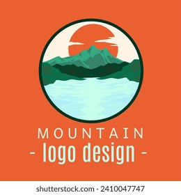 Mountains logo design, vector illustration. Suitable as a logo brand icon outdoor or to shirt printing and other needs