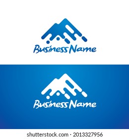 Mountains logo design Vector Minimalist Landscape Hills Peaks Logo 
