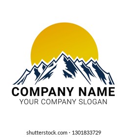 Mountains logo design vector template 