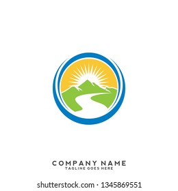 Mountains logo design vector template