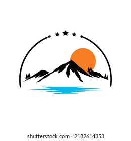 Mountains logo design vector. mountains template icon for logo