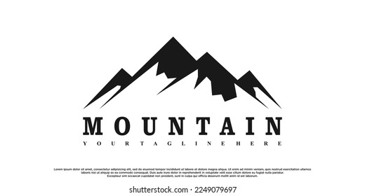 Mountains logo design with vintage unique concept Premium Vector