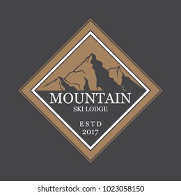 Mountains logo emblem vector illustration. Mountains and travel icon for tourism organizations.