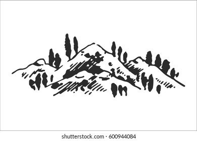 Mountains logo icon ullustration