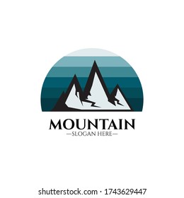 Mountains logo illustration, outdoor adventure. Illustration Peak, hill or expedition logo. Simple and minimalist style