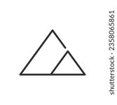 Mountains logo, linear icon. Line with editable stroke