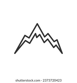 Mountains logo, linear icon. Line with editable stroke