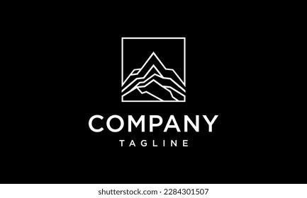 Mountains logo in outline square