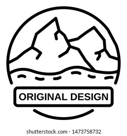Mountains logo. Outline mountains vector logo for web design isolated on white background