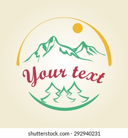 Mountains Logo sample, vector template