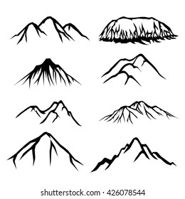 Mountains logo set.
