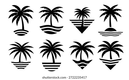 montanhas logotipo conjunto preto e branco silhueta plana design