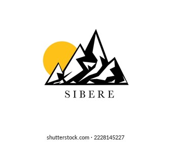 mountains logo set vector bundle