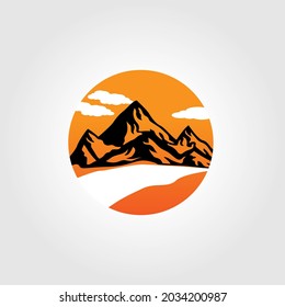mountains logo, Set of vintage badgelogo design, retro badge design for logo, banner, tag, insignia, emblem, label element