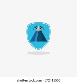 Mountains logo with shadow for web design