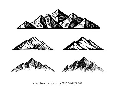 Mountains Logo Silhouette Vectors Illustrations Art Designs