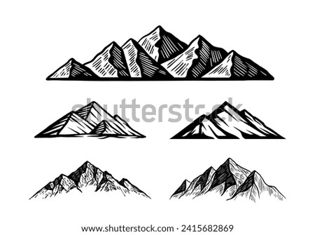 Mountains Logo Silhouette Vectors Illustrations Art Designs
