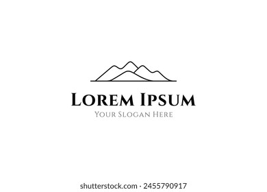 mountains logo in simple linear design style