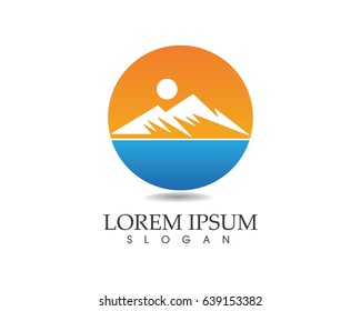 Mountains logo and sun