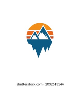 Mountains Logo Template. Creative Logo Template It will be perfect as main identity element for travel agencies, websites about mountains and hiking, wild life and tourism.