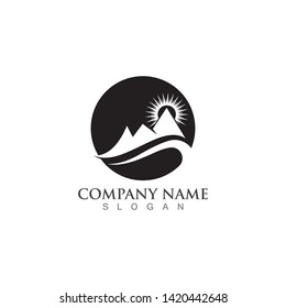 Mountains Logo Template Vector Icon