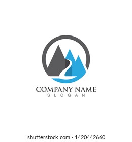 Mountains Logo Template Vector Icon