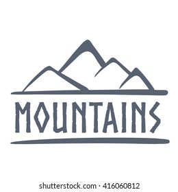 Mountains logo, vector illustration