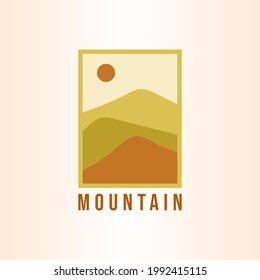Gebirgslogo, Vektorgrafik-Design. Mountains Peak Banner, Poster oder Logo Konzept Inspiration.