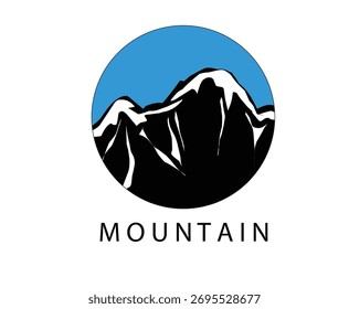 Berge Logo, Vektorgrafik-Design mit blauer Himmelsfarbe.eps