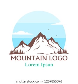 mountains logo. vector illustration. vector silhouette of mountains	