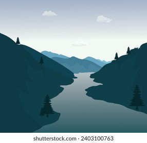 mountains logo vector illustrator by Tatang Saepudin