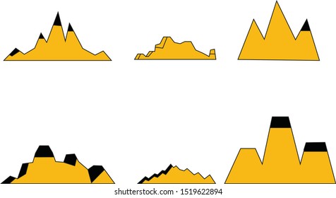 Mountains logo vector set for design. Mountain icons.