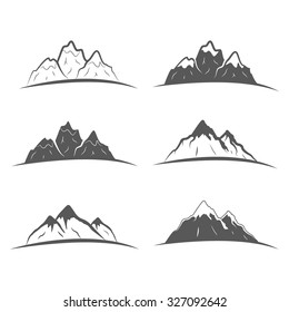 Mountains logos, badges and labels set. Design elements for your cover, poster or art works.