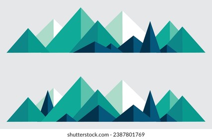 Mountains low poly style set vector art