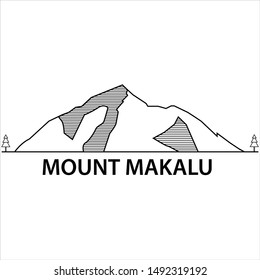 mountains makalu logo vector with white background