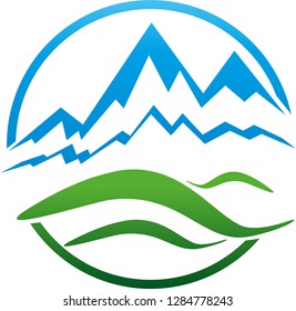 Mountains and meadow logo