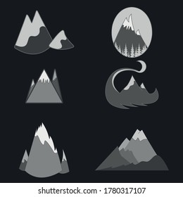 mountains minimal desing in gray scale