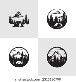 mountains minimal logo set of mountain logo icons