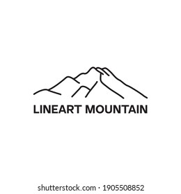 mountains with a modern line art concept