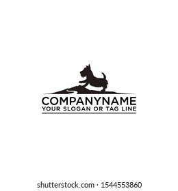 mountains and modern logo dogs