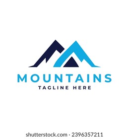 Mountains Modern minimal logo design concept