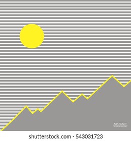 Mountains in the moonlight. Vector illustration.
