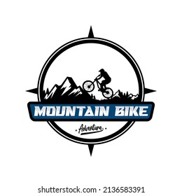 Mountains Mountain Bike Logo Vector Mountain Stock Vector (Royalty Free ...