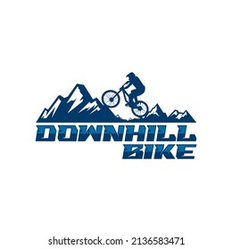 Mountains. Mountain bike logo vector. Mountain icon vector design illustration. Downhill logo sport.