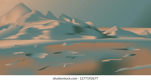 Mountains. Mountain landscape. Highlands at sunset. Vector graphics